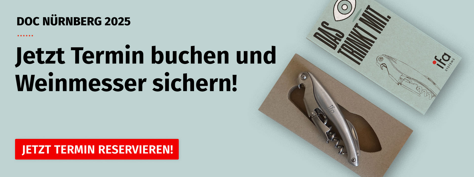 Klickbanner zur Buchung von Terminen auf der DOC 2025 in Nürnberg